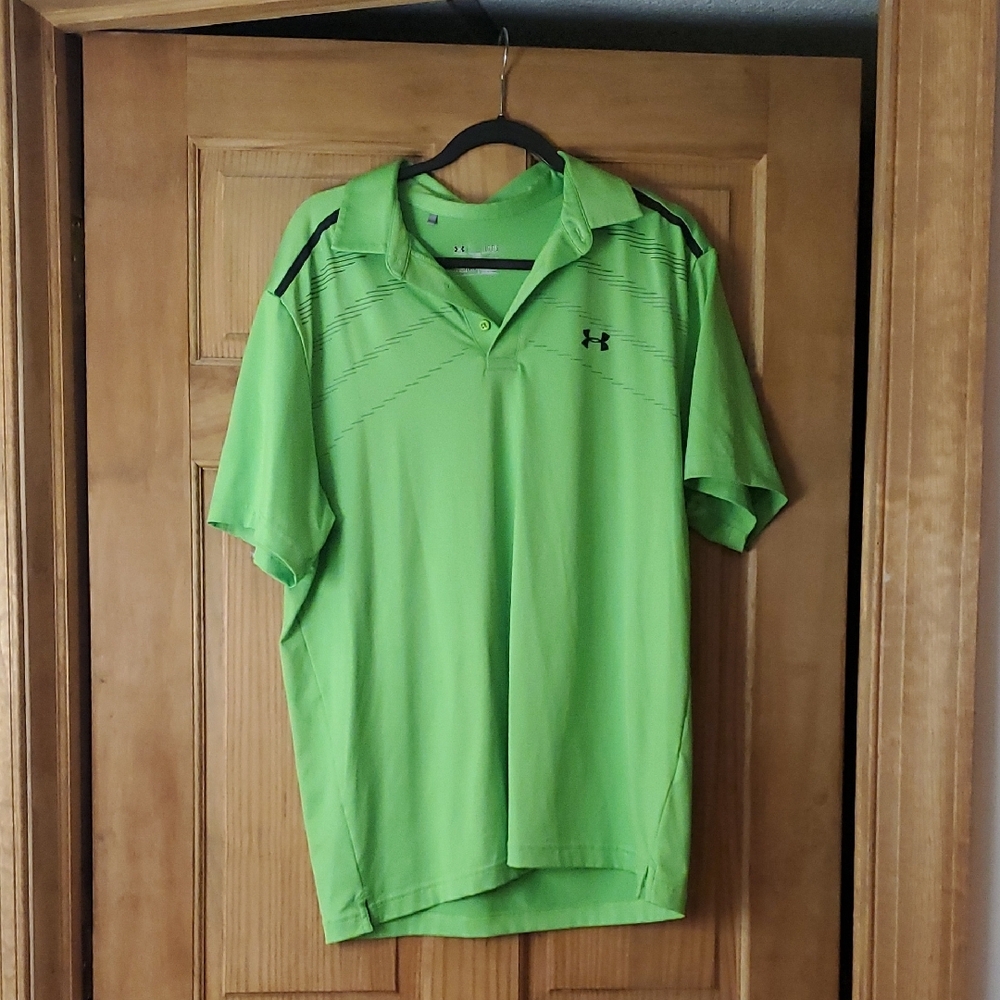 Like New Under Armour Men's Green Polo Shirt, Sizr L